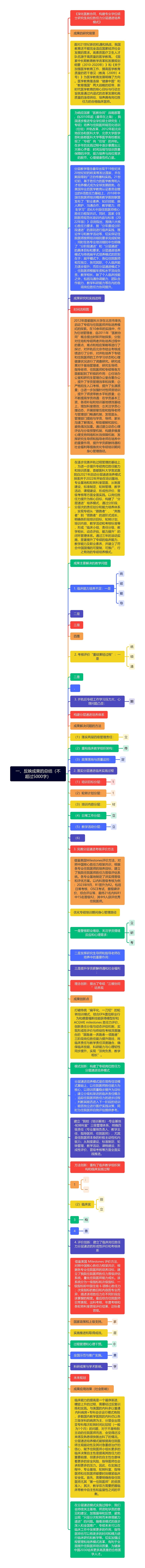 一、反映成果的总结(不超过5000字)思维导图高清图 一、反映成果的总结(不超过5000字)思维导图