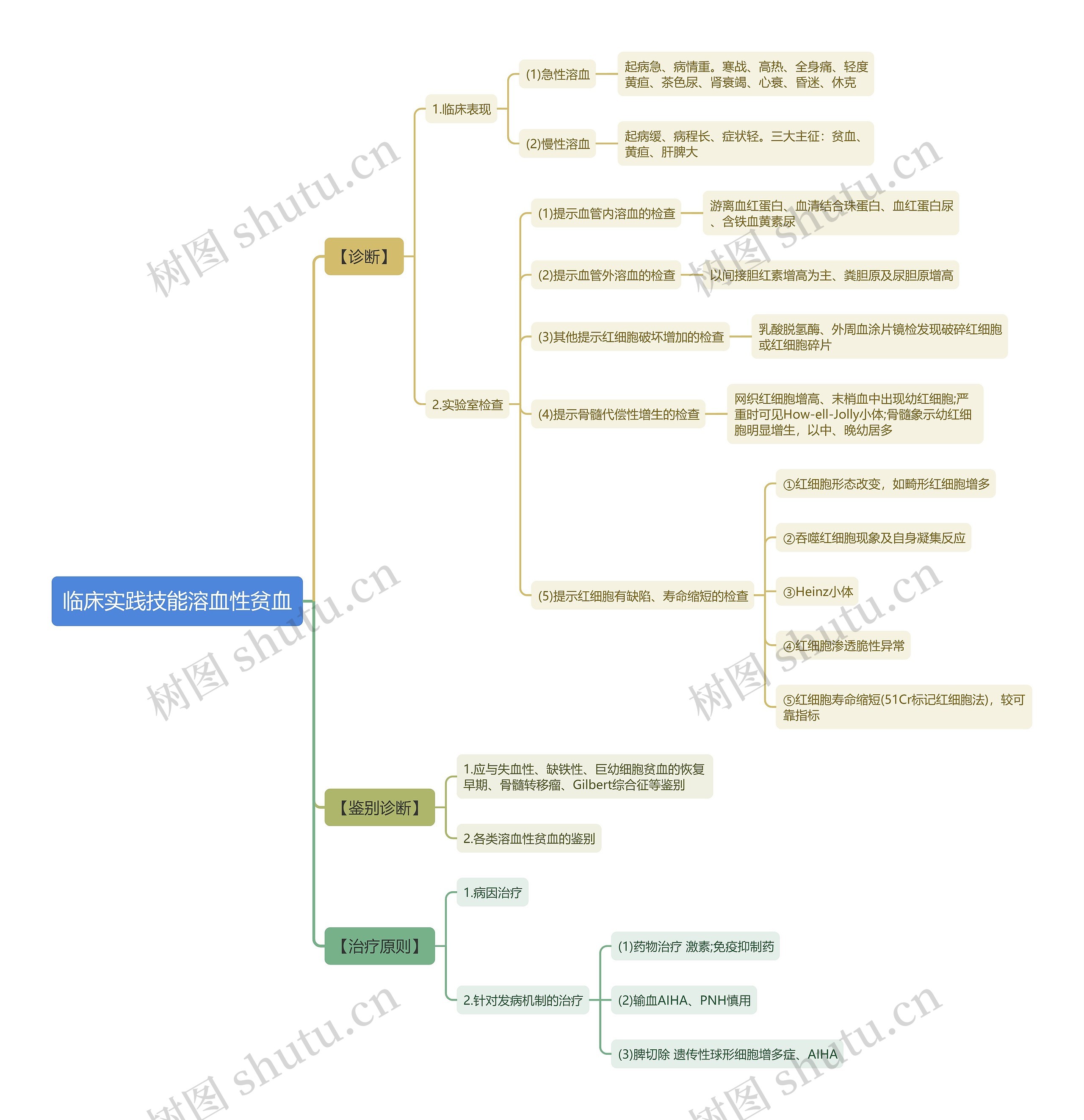 临床实践技能溶血性贫血思维导图 临床实践技能溶血性贫血思维导图
