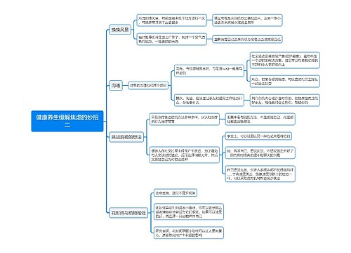 健康养生缓解焦虑的妙招二思维导图