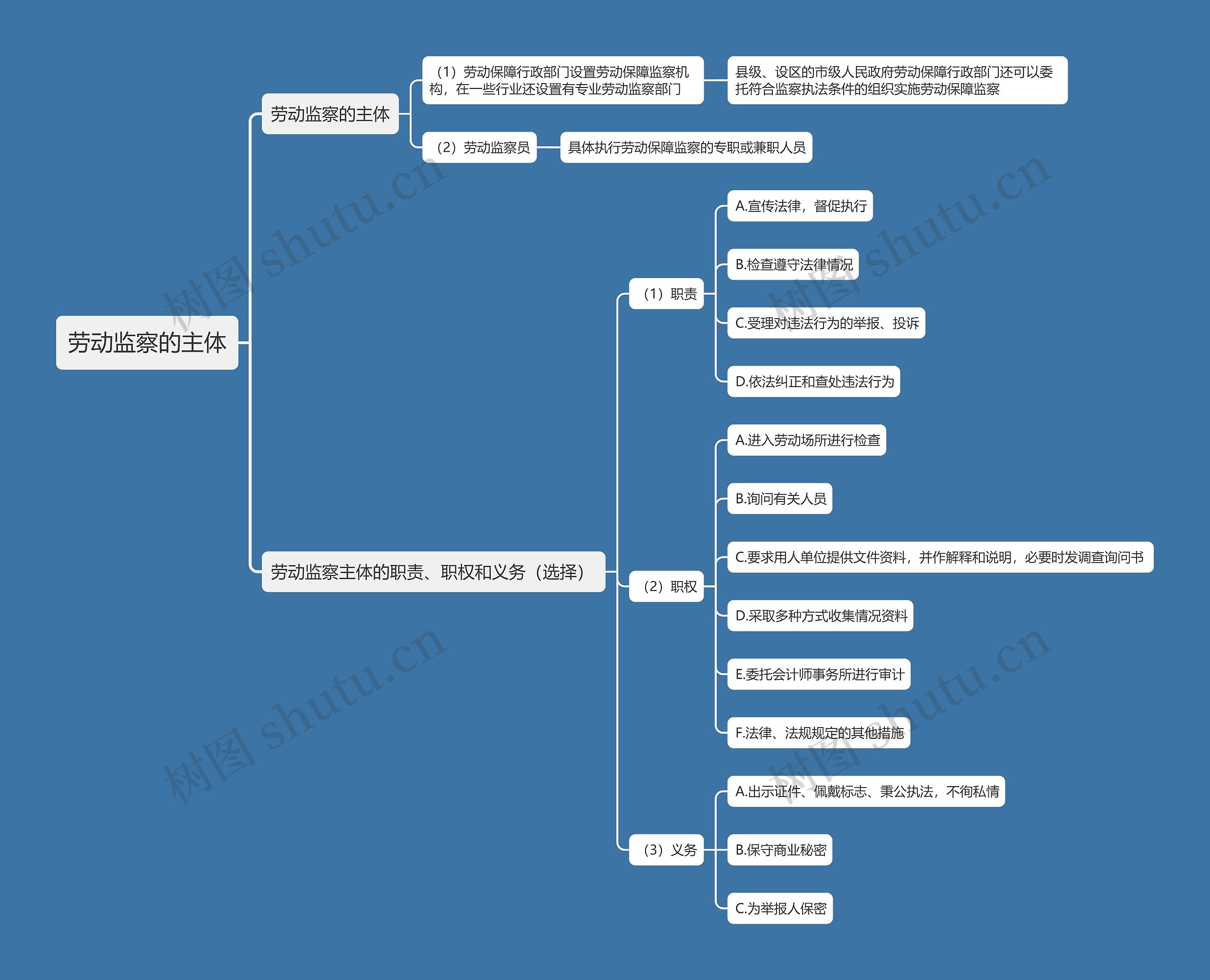 劳动监察的主体思维导图