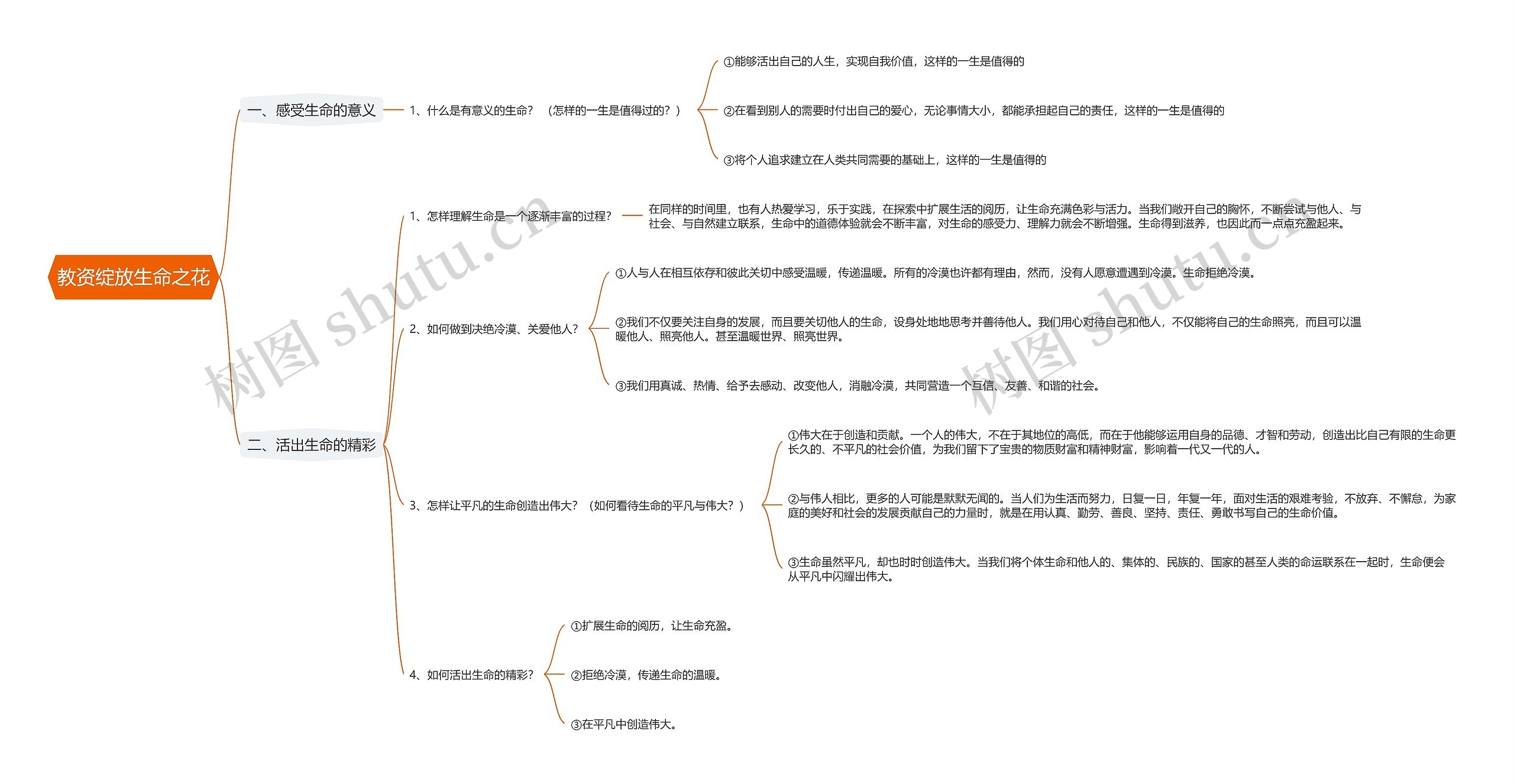 教资绽放生命之花思维导图