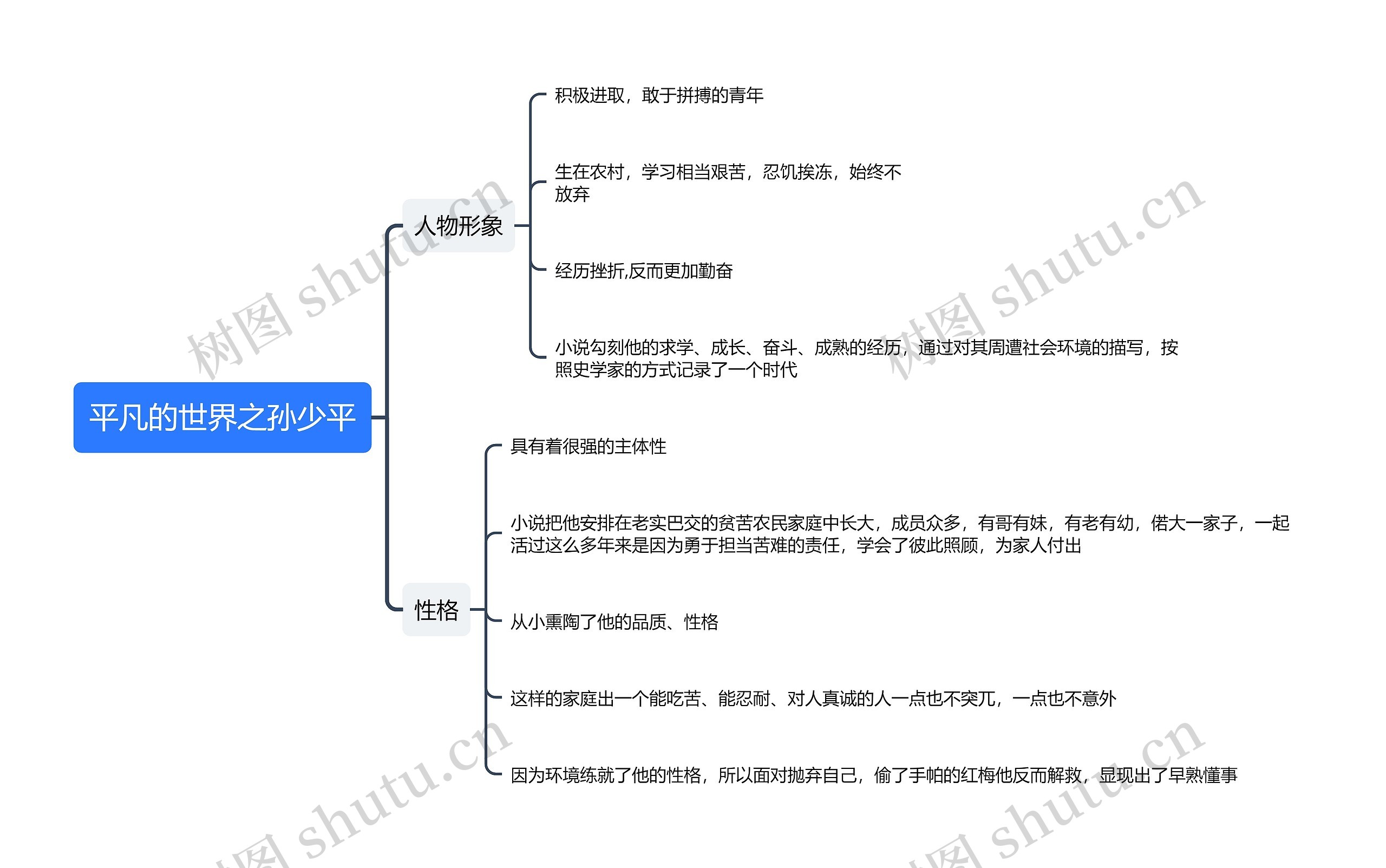 平凡的世界之孙少平思维导图