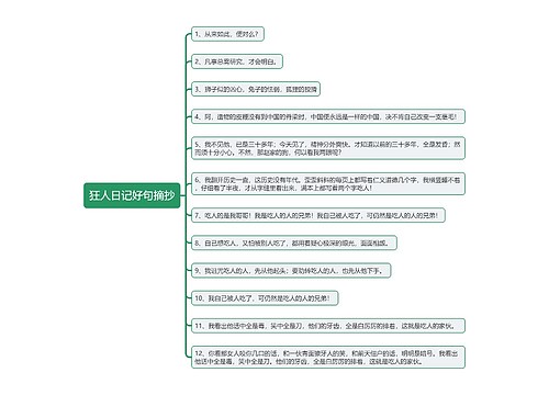 狂人日记好句摘抄思维导图