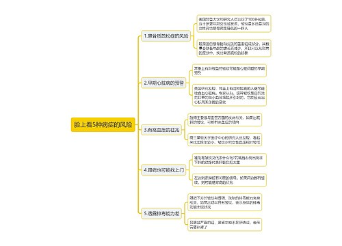 脸上看5种病症的风险思维导图