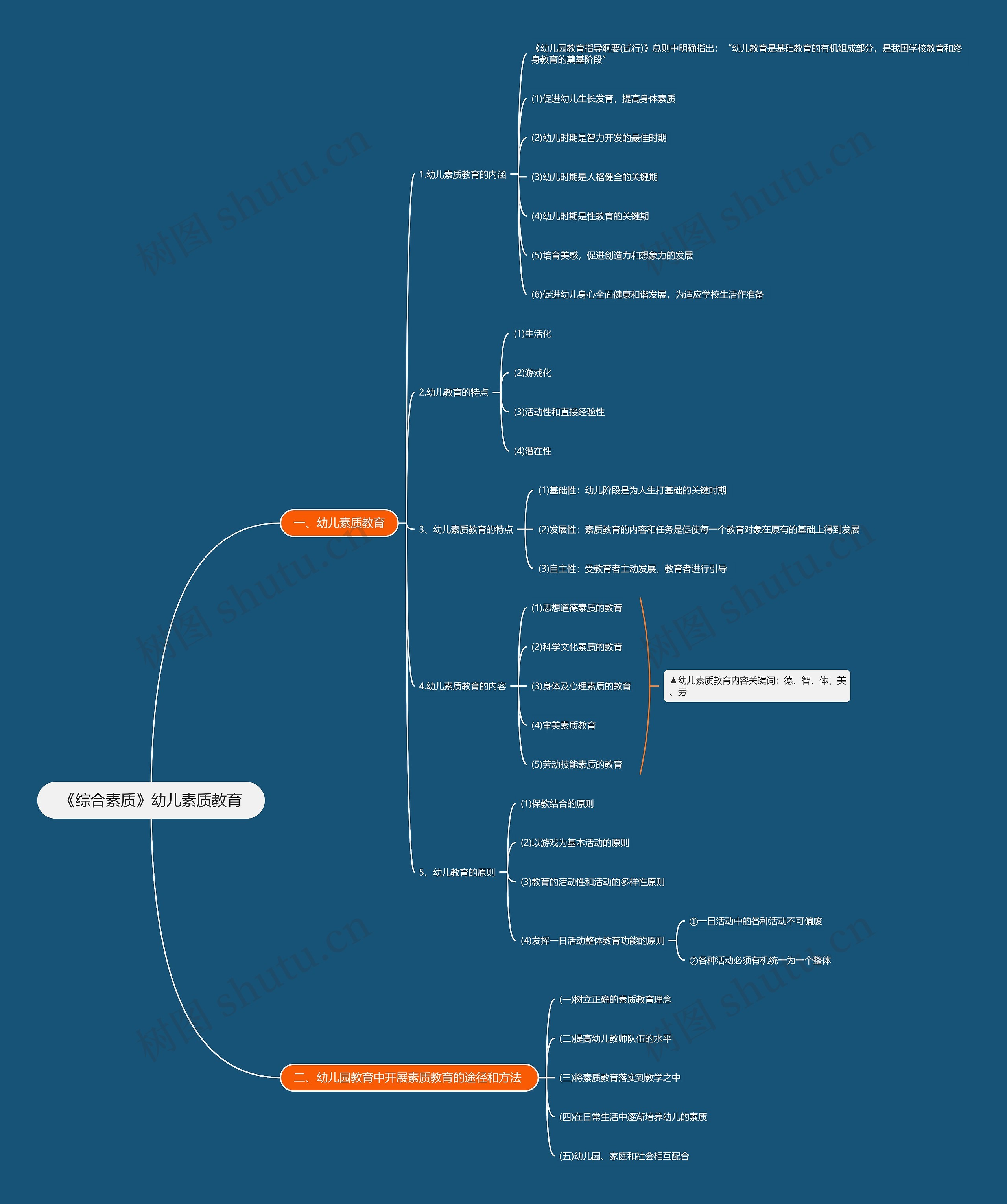 《综合素质》幼儿素质教育思维导图