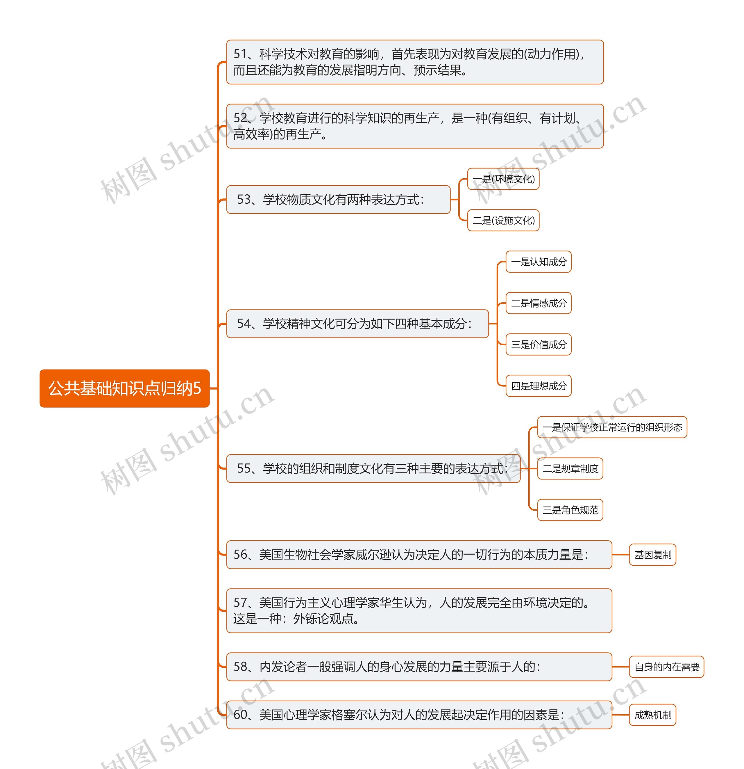 公共基础知识点归纳5思维导图