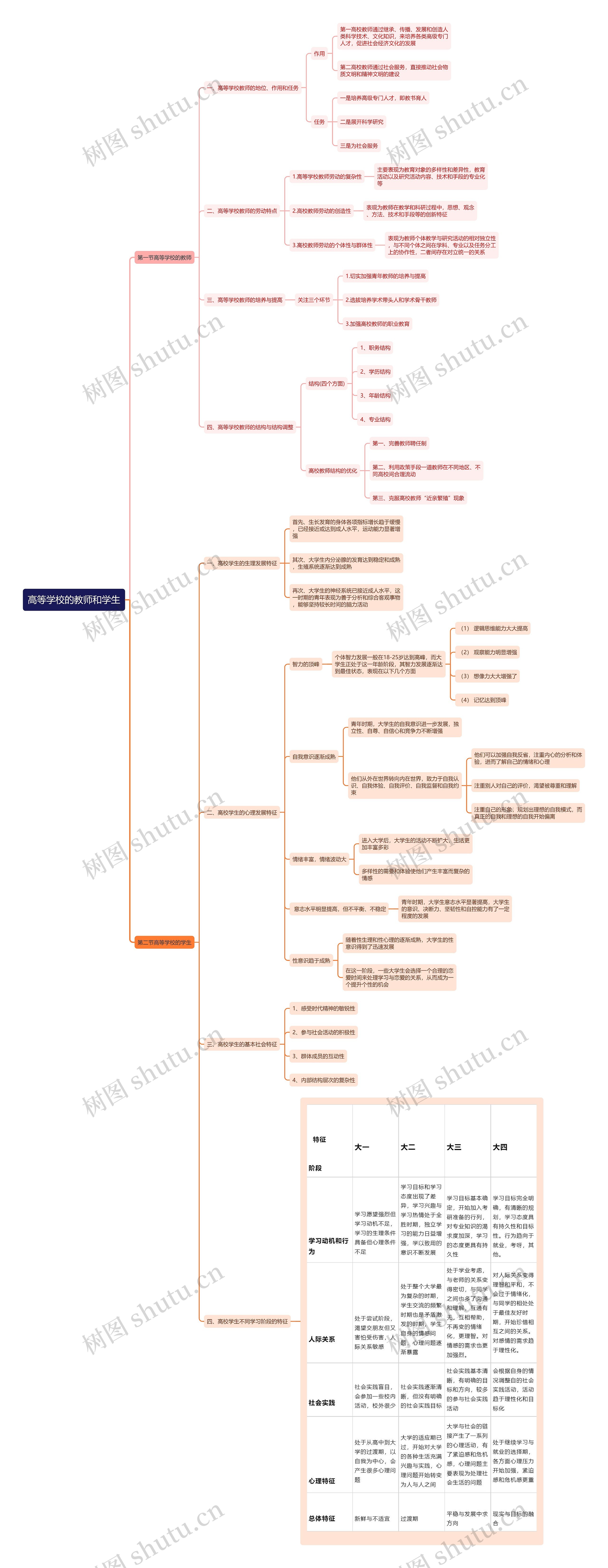 高等学校的教师和学生思维导图 高等学校的教师和学生思维导图