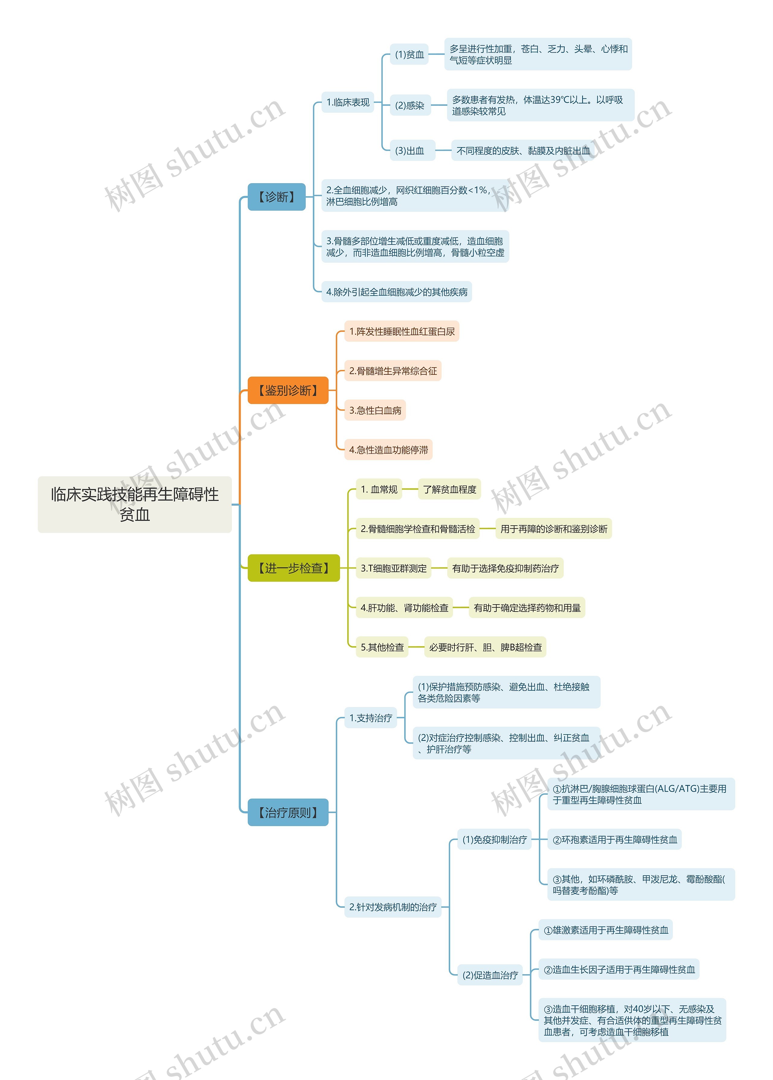 临床实践技能再生障碍性贫血思维导图 临床实践技能再生障碍性贫血思维导图