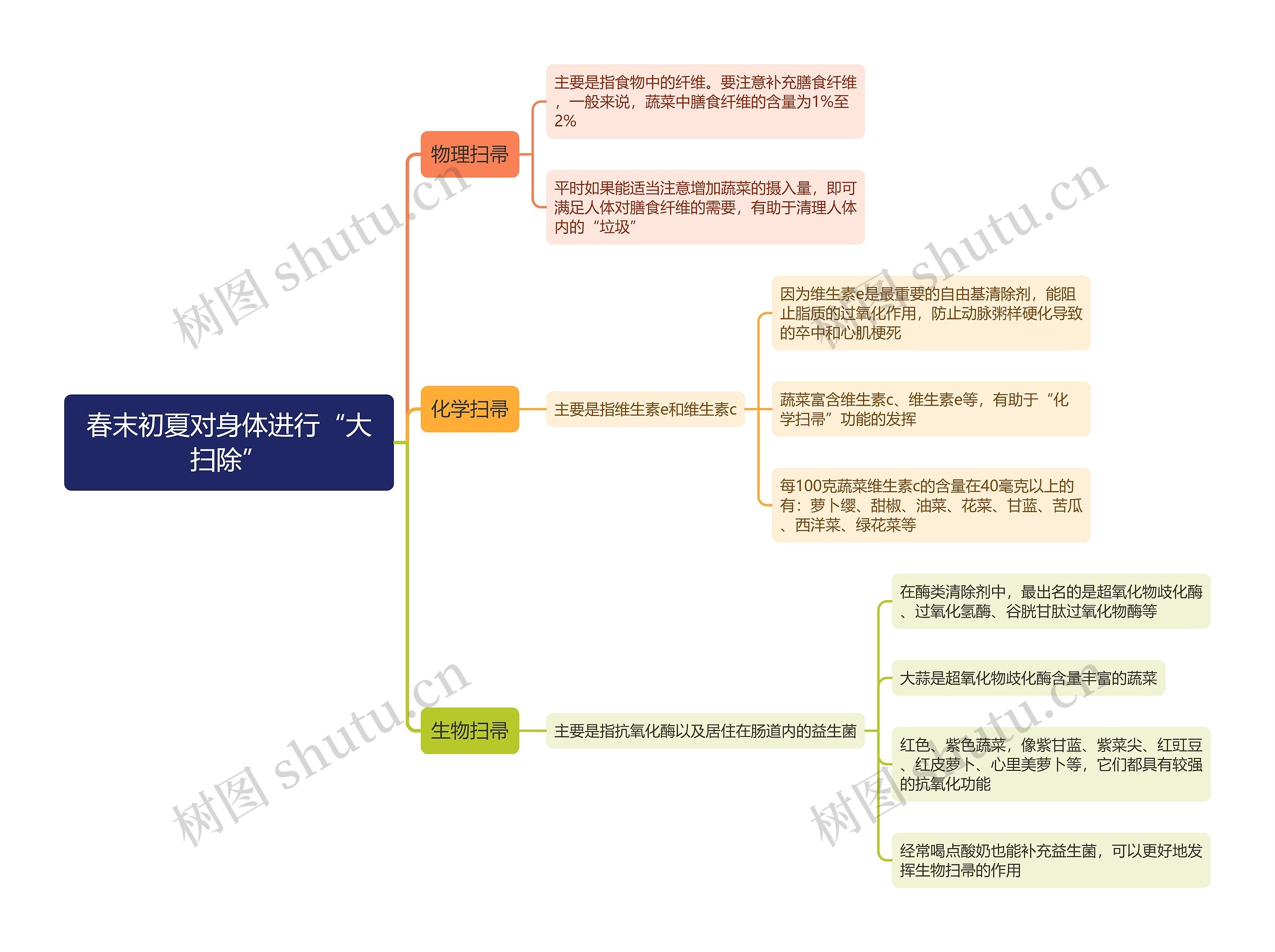 春末初夏对身体进行“大扫除”思维导图