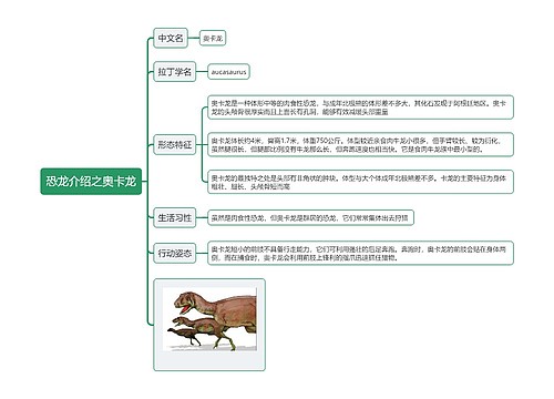 恐龙介绍之奥卡龙思维导图