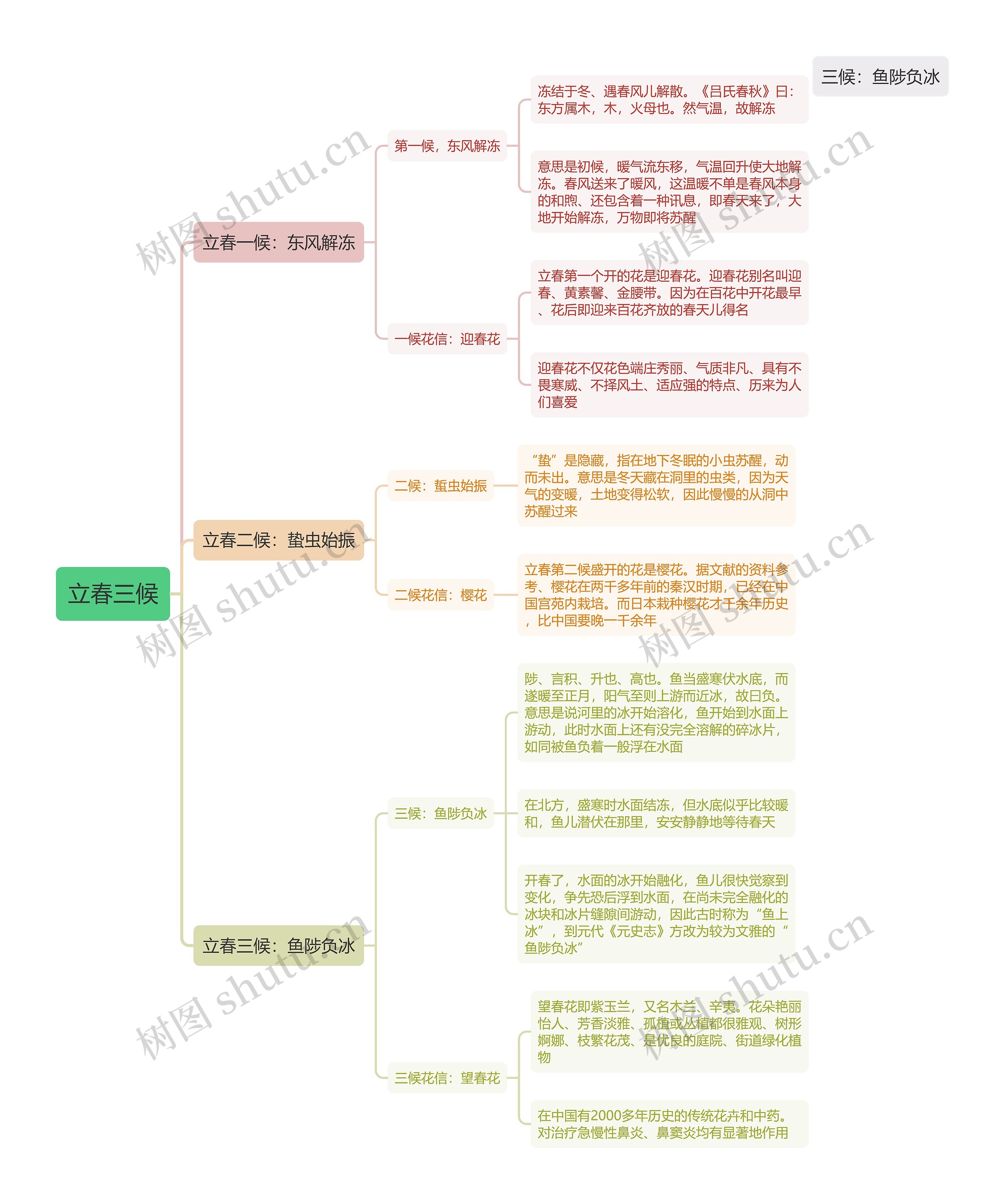 立春三候思维导图