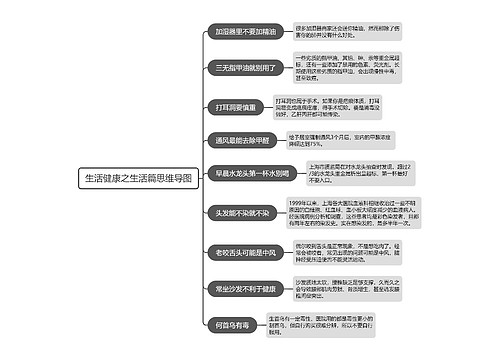 生活健康之生活篇思维导图