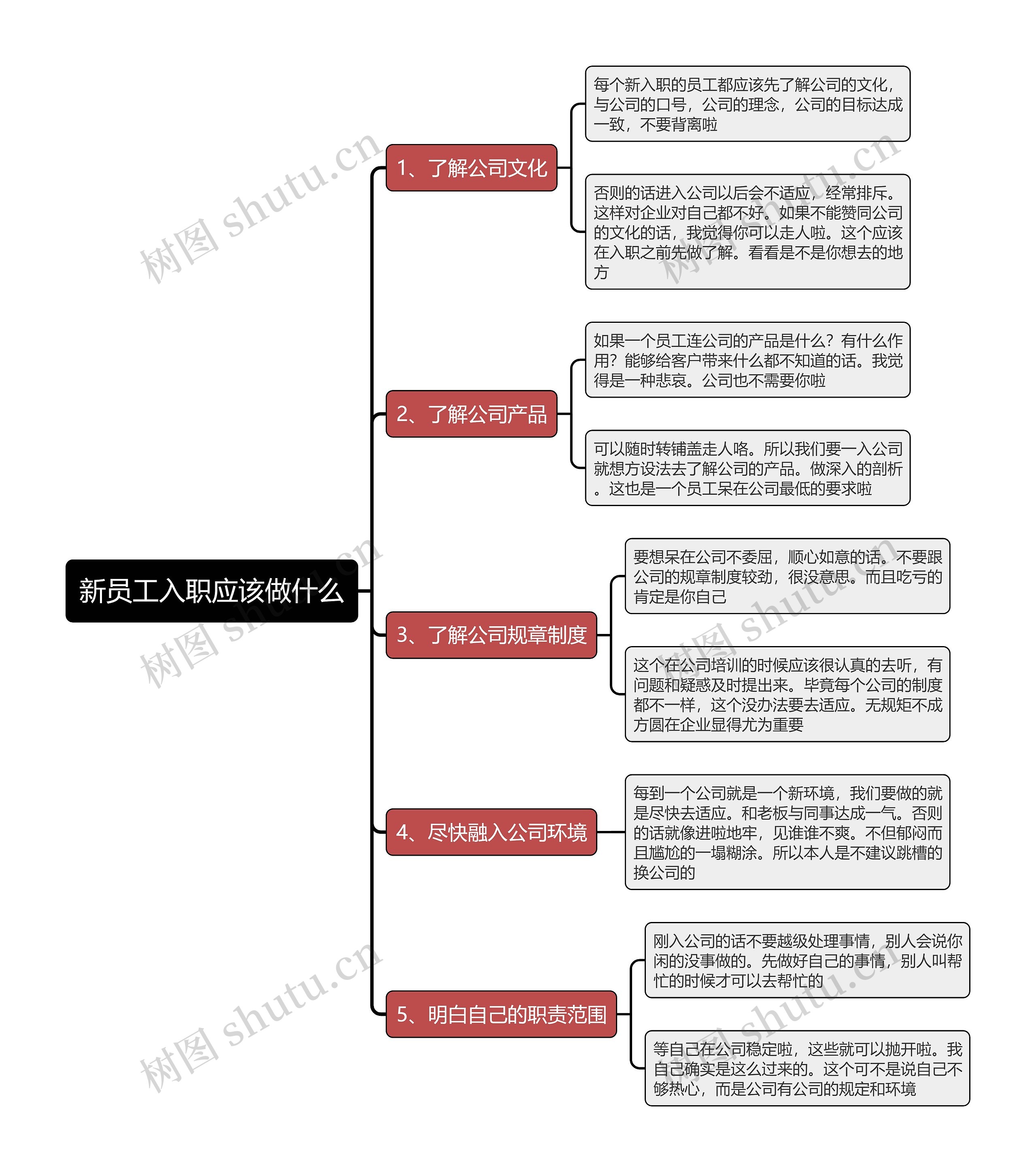 新员工入职应该做什么思维导图