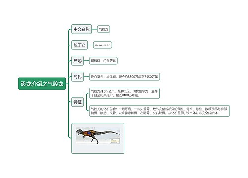 恐龙介绍之气腔龙思维导图