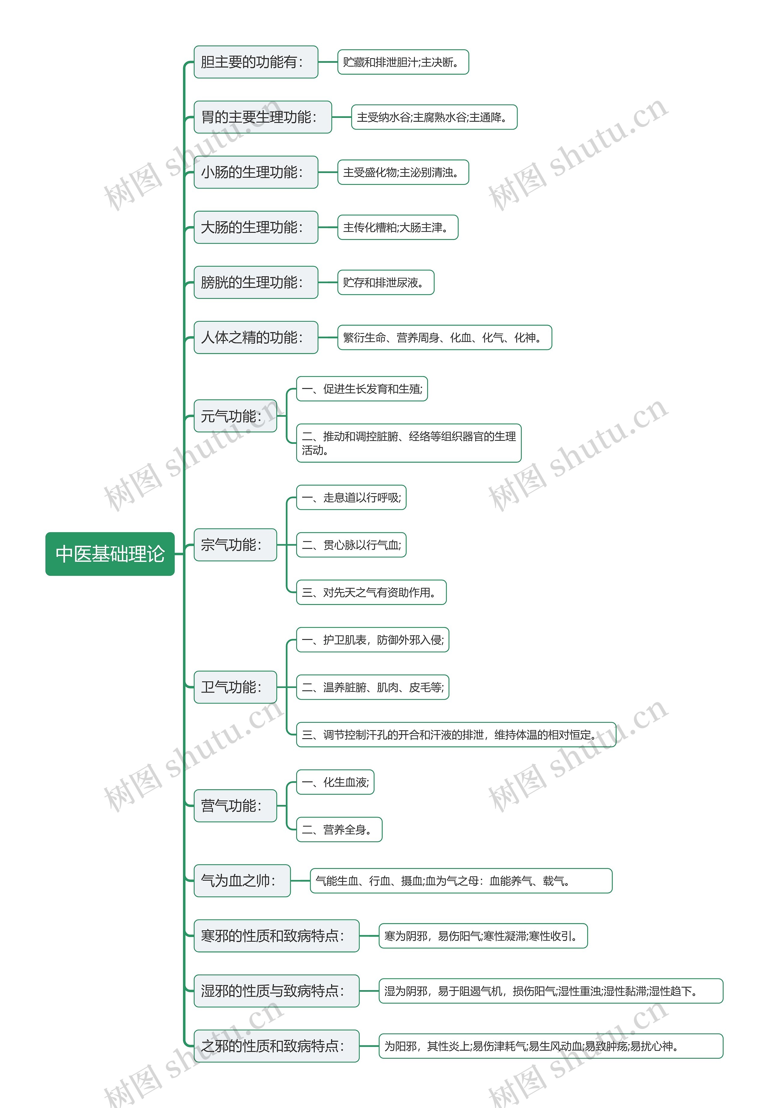 中医基础理论知识点思维导图