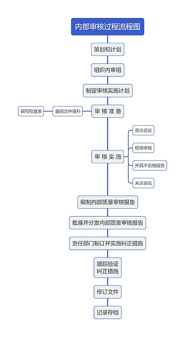 内部审核过程流程图思维导图_编号t3323487-TreeMind树图