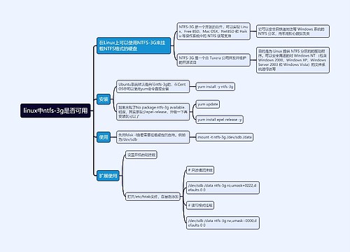 linux中ntfs-3g是否可用思维导图