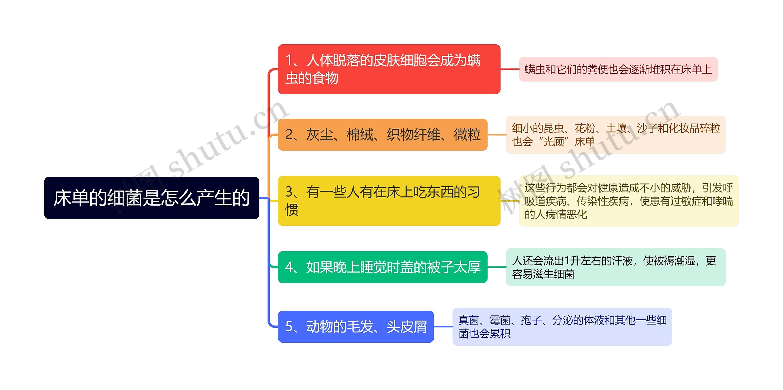 床单的细菌是怎么产生的思维导图