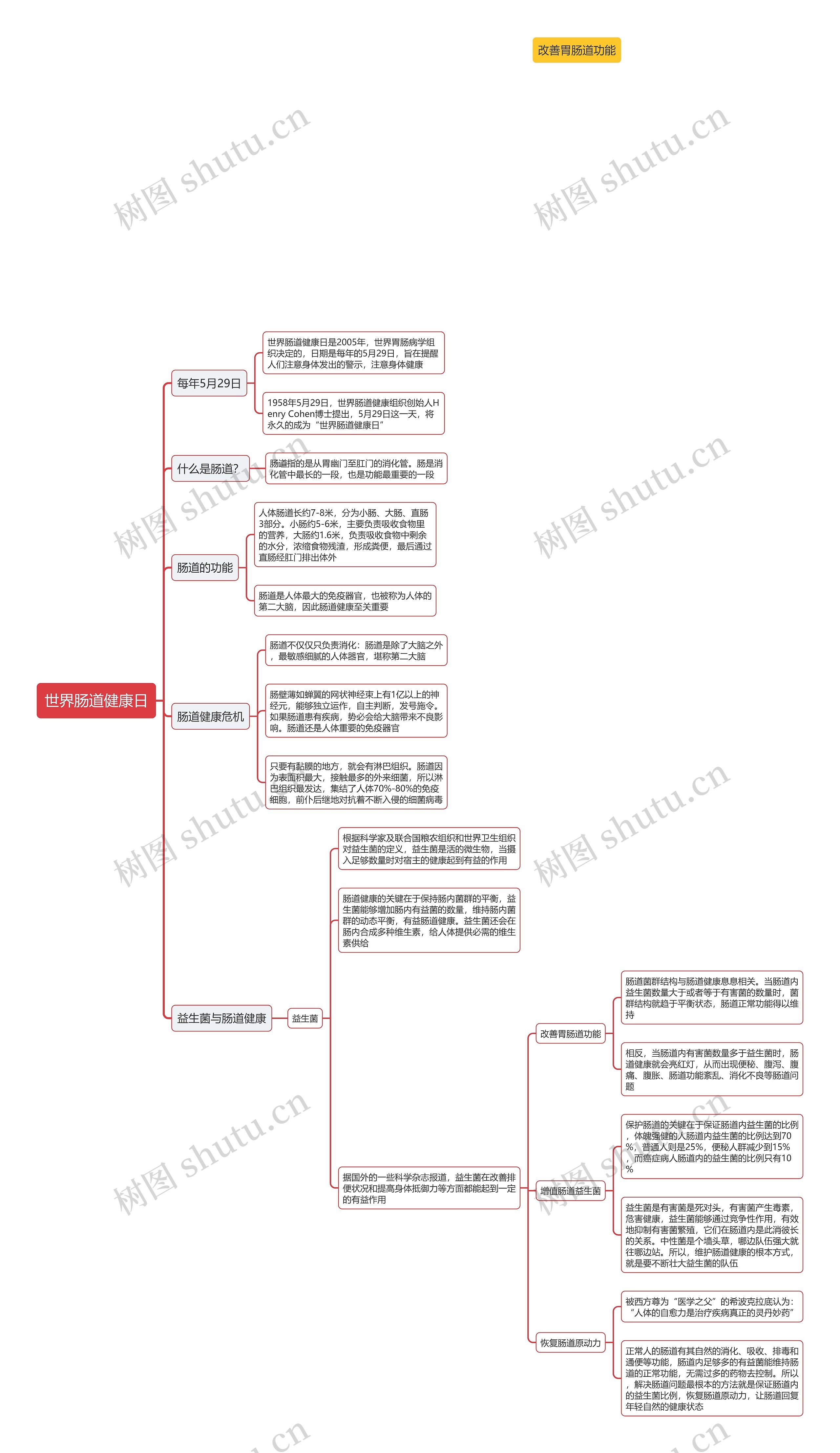 世界肠道健康日思维导图
