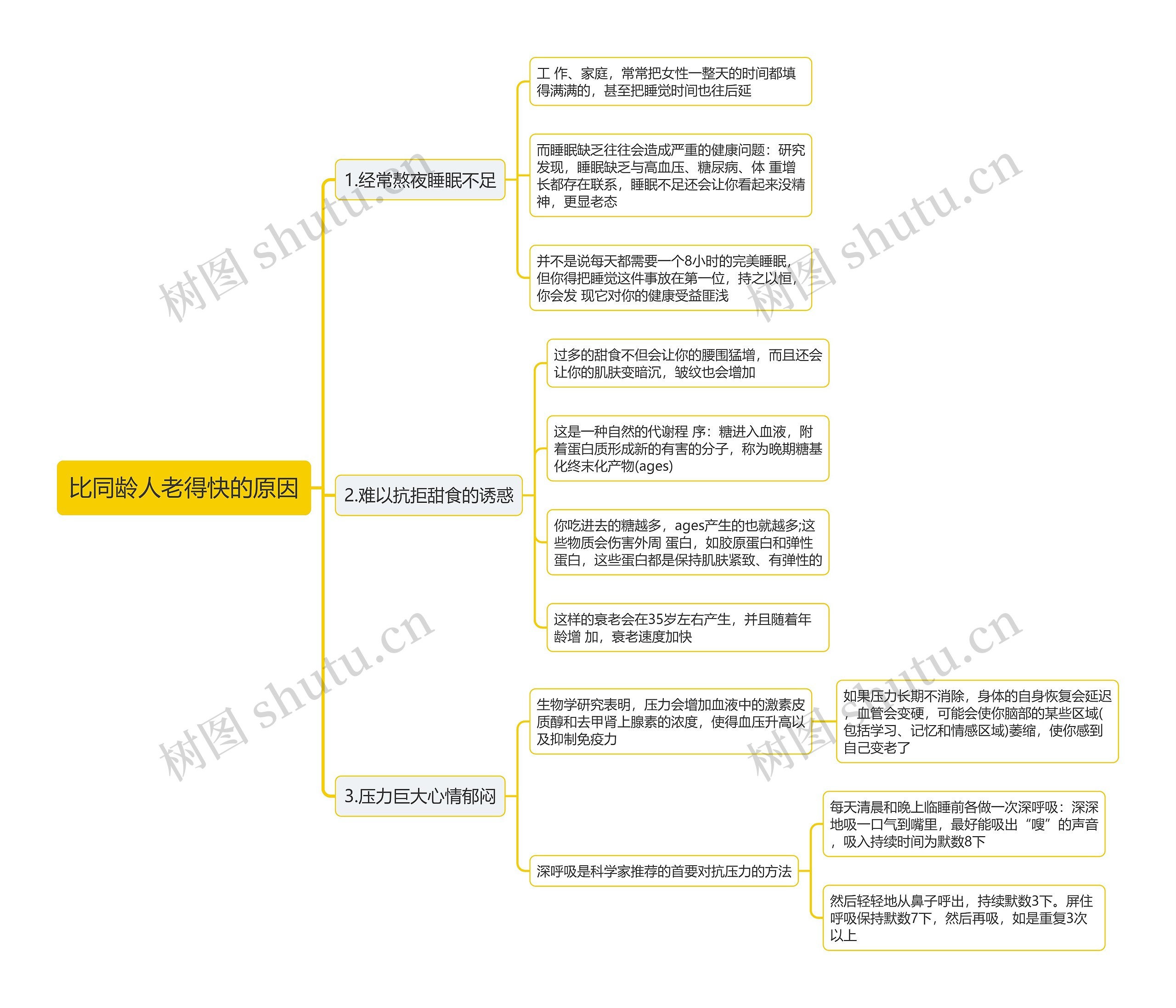 比同龄人老得快的原因思维导图 比同龄人老得快的原因思维导图