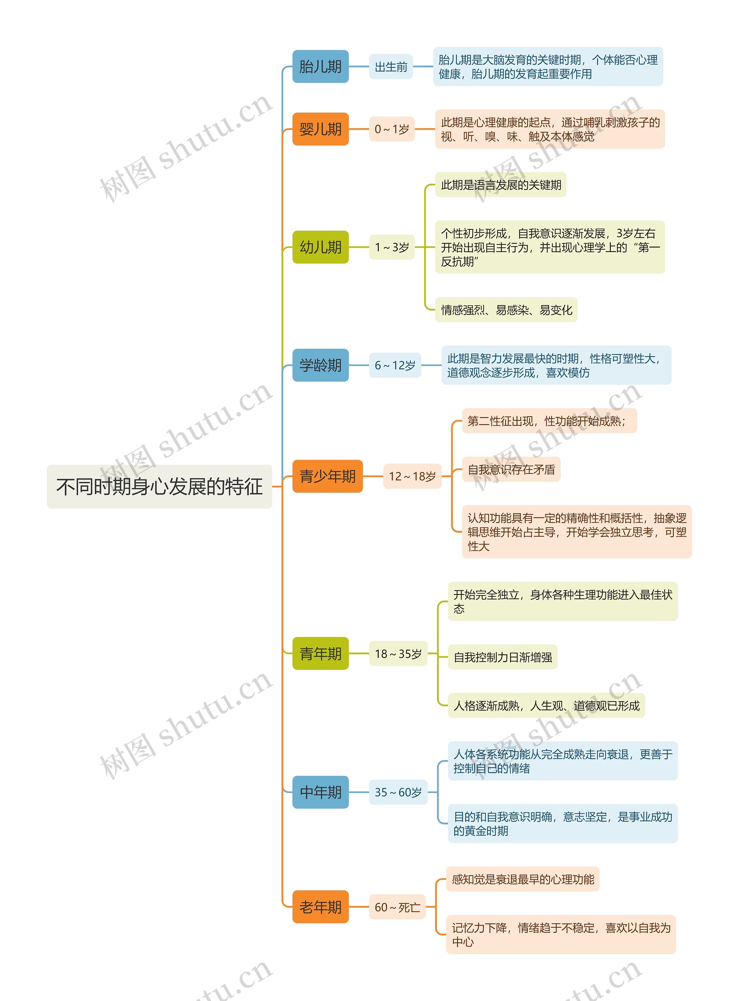 不同时期身心发展的特征