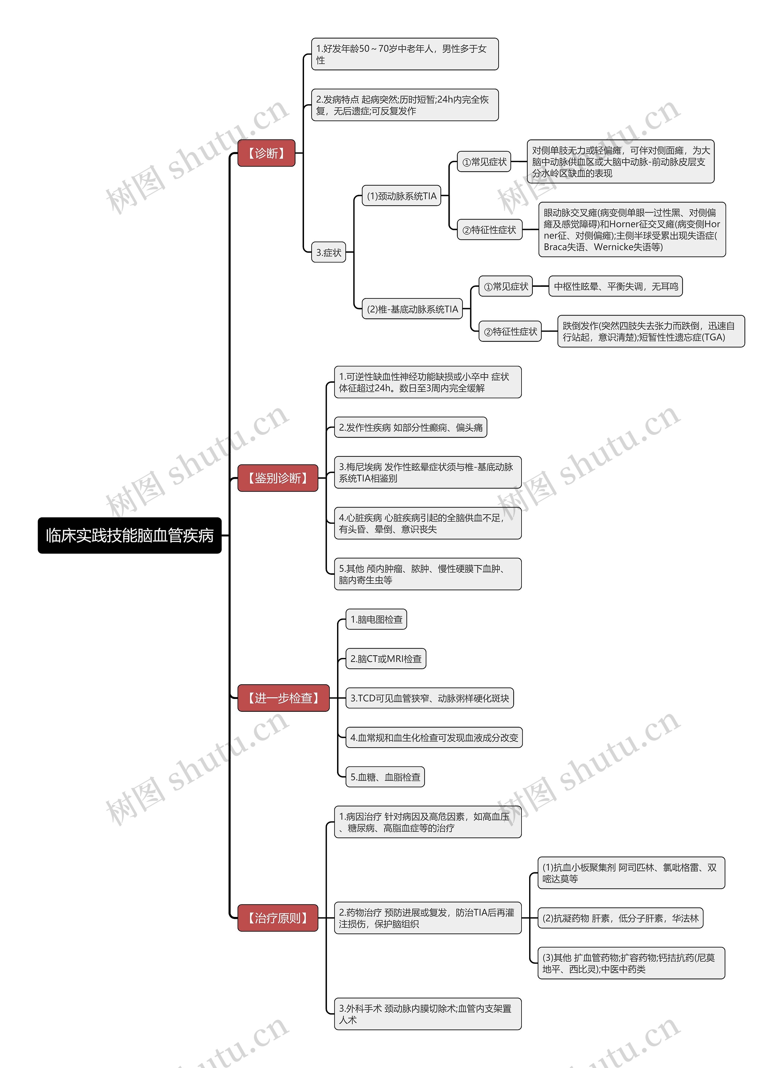 临床实践技能脑血管疾病思维导图