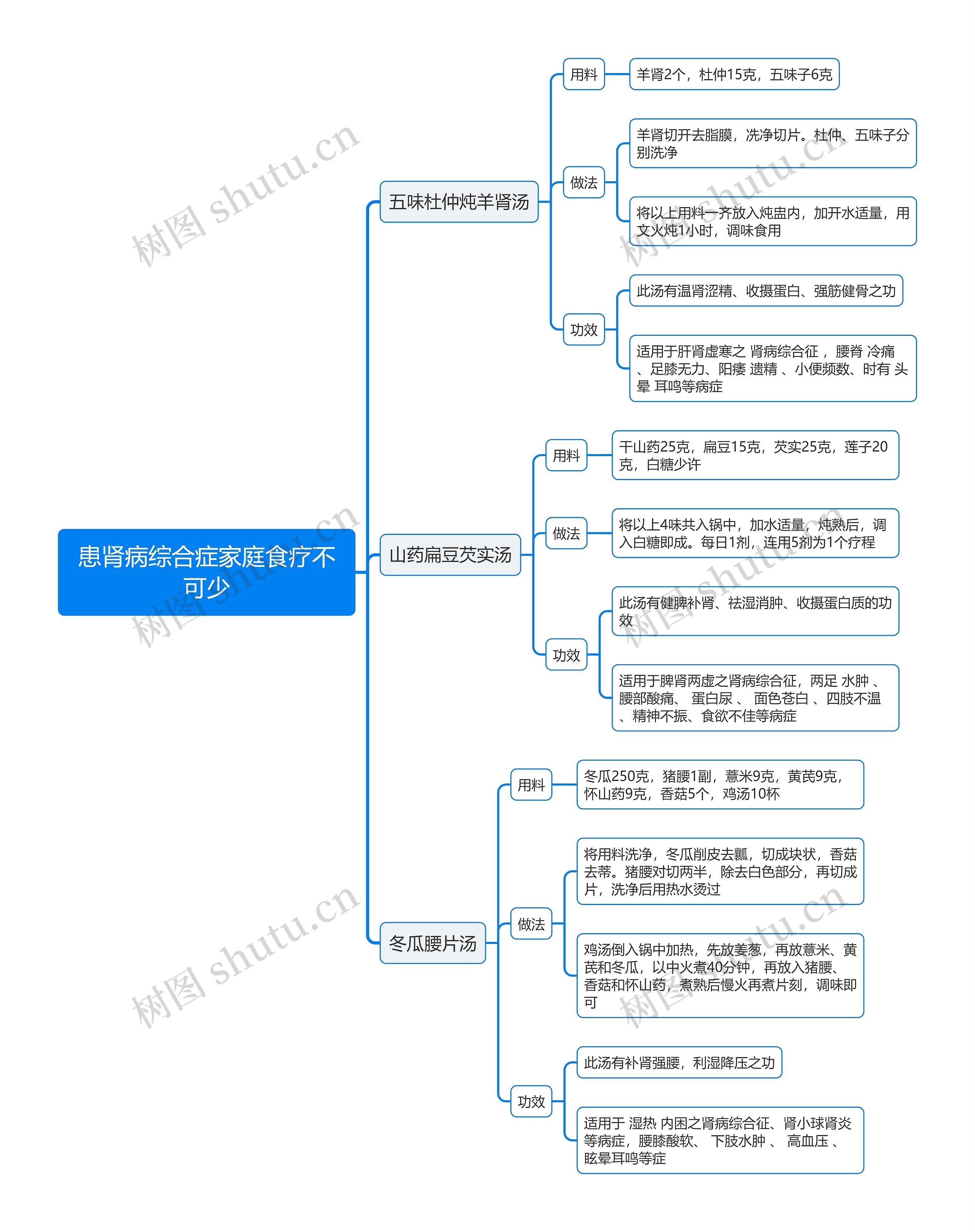 患肾病综合症家庭食疗不可少思维导图