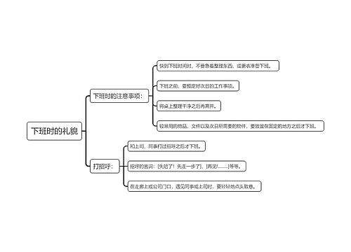 下班时的礼貌思维导图