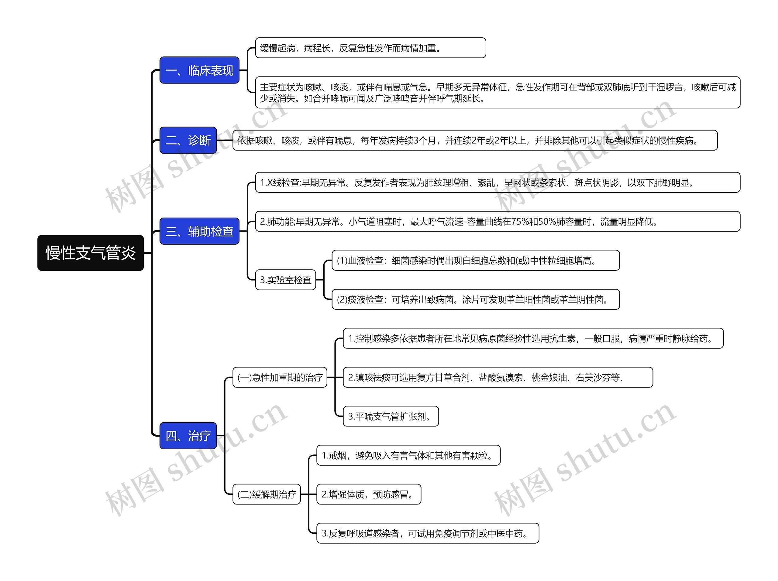 慢性支气管炎知识点思维导图