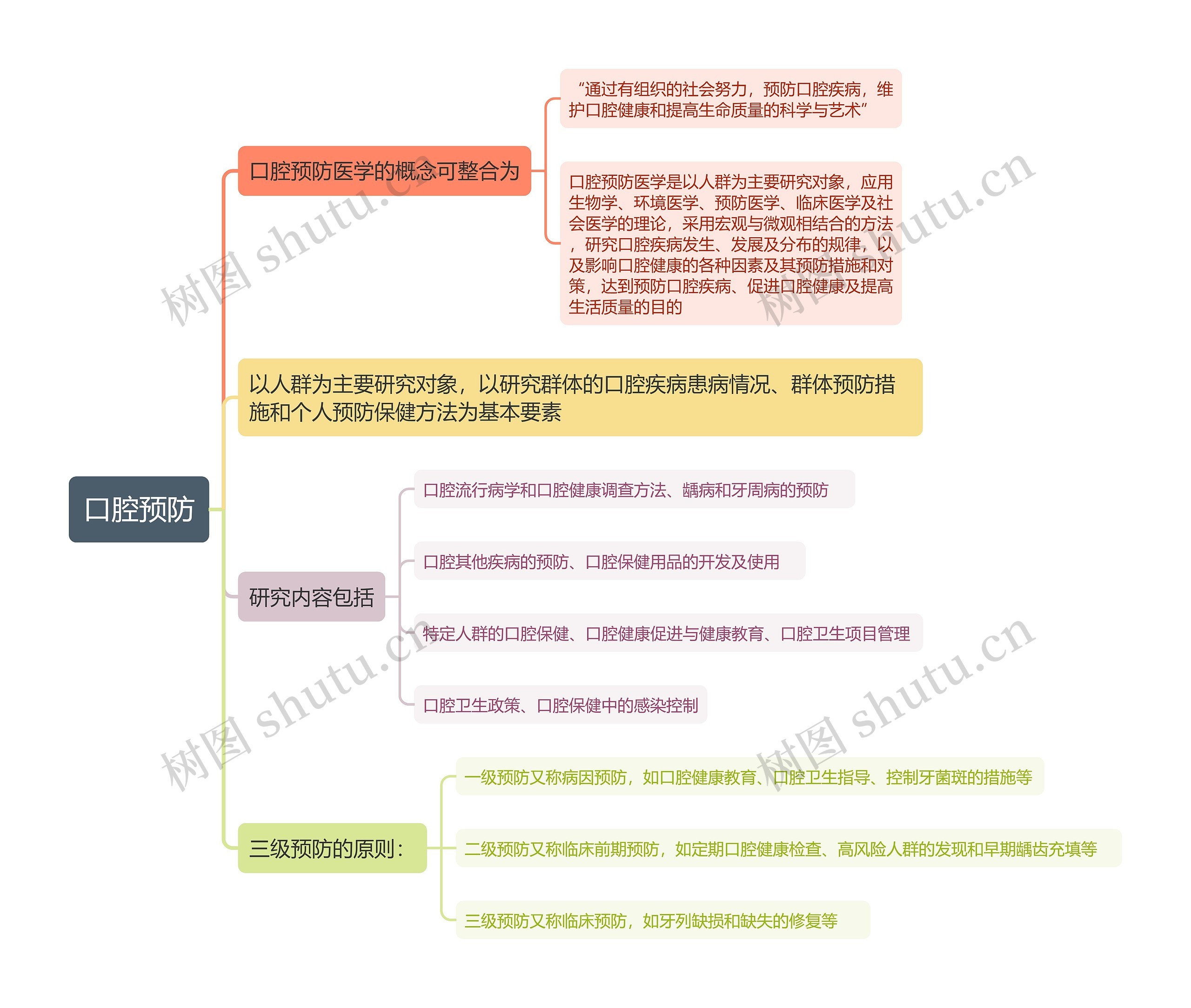 口腔预防思维导图