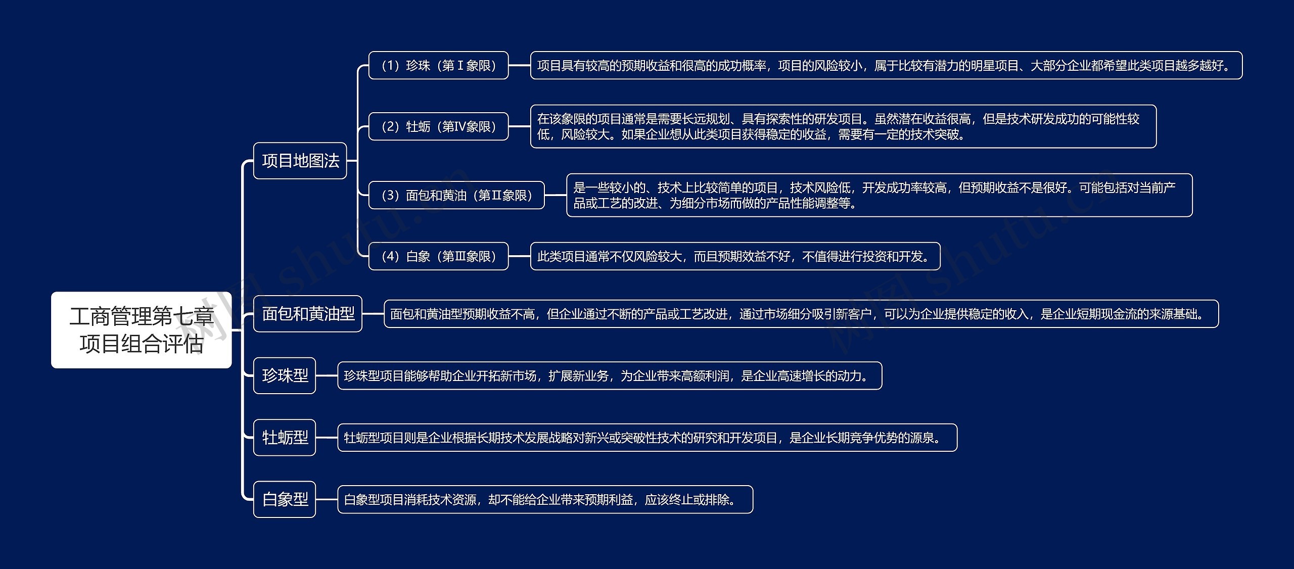 工商管理第七章项目组合评估思维导图