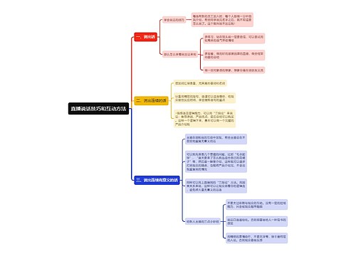 直播说话技巧和互动方法思维导图