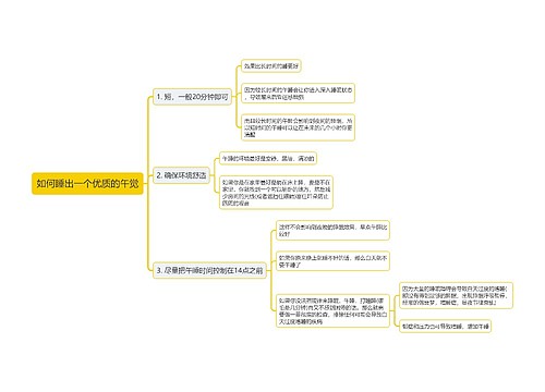 如何睡出一个优质的午觉思维导图