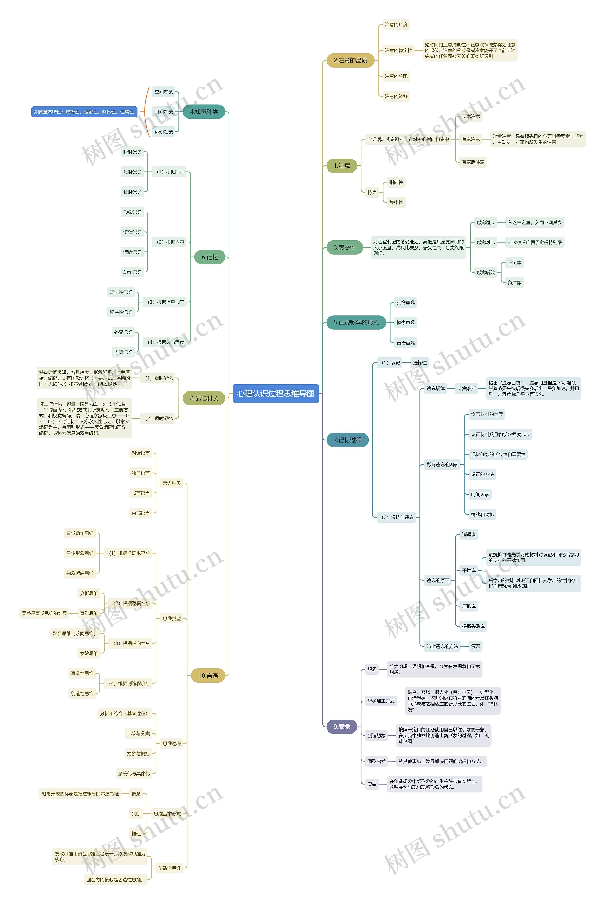 心理认识过程思维导图