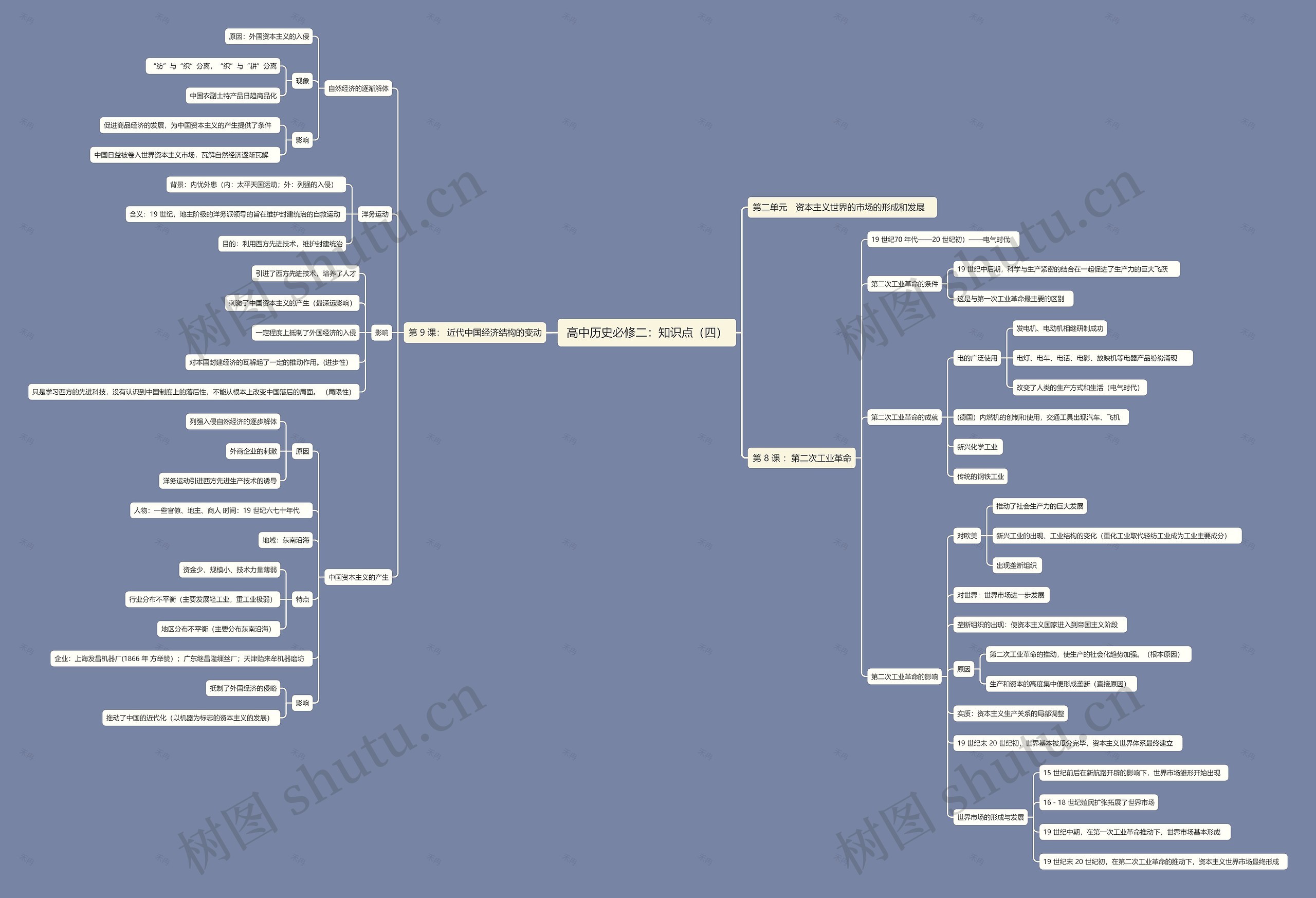 高中历史必修二：知识点（四）思维导图