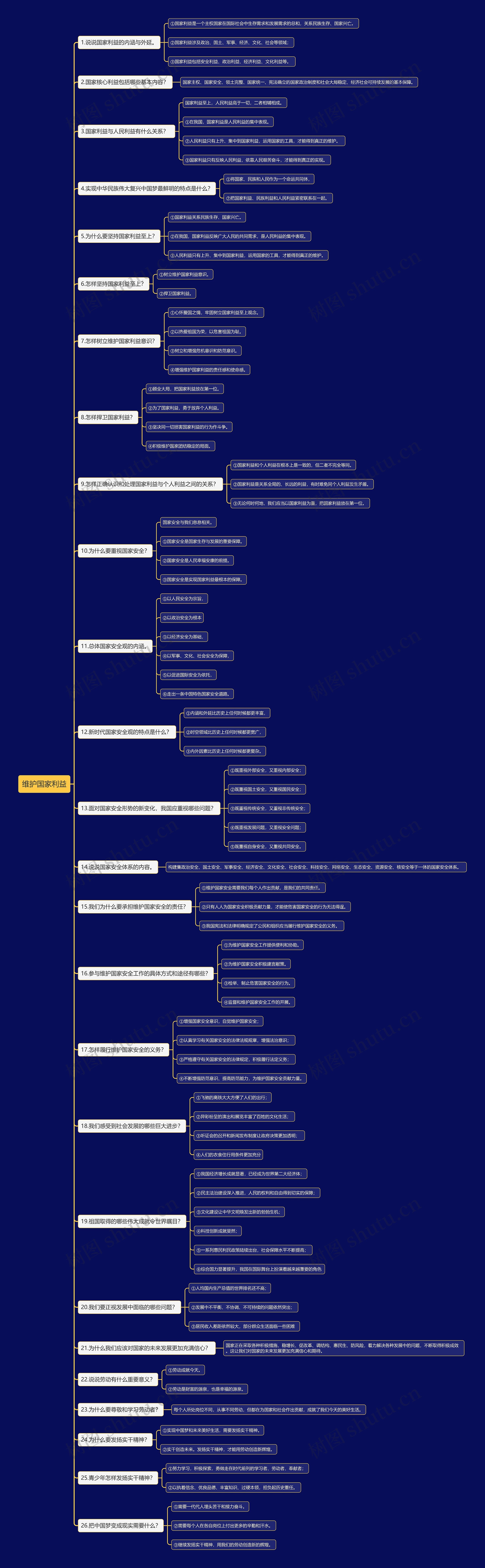 道法八上维护国家利益思维导图