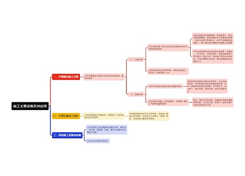 施工主要设备及其应用思维导图