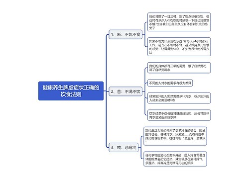 健康养生脾虚症状正确的饮食法则思维导图