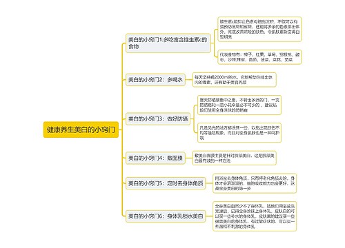 健康养生美白的小窍门思维导图