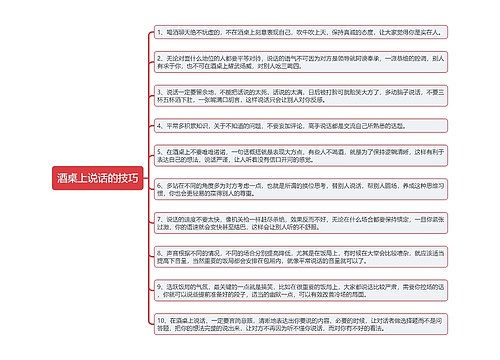 酒桌上说话的技巧思维导图