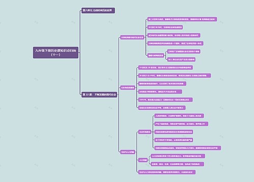 九年级下册历史课知识点归纳（十一）思维导图