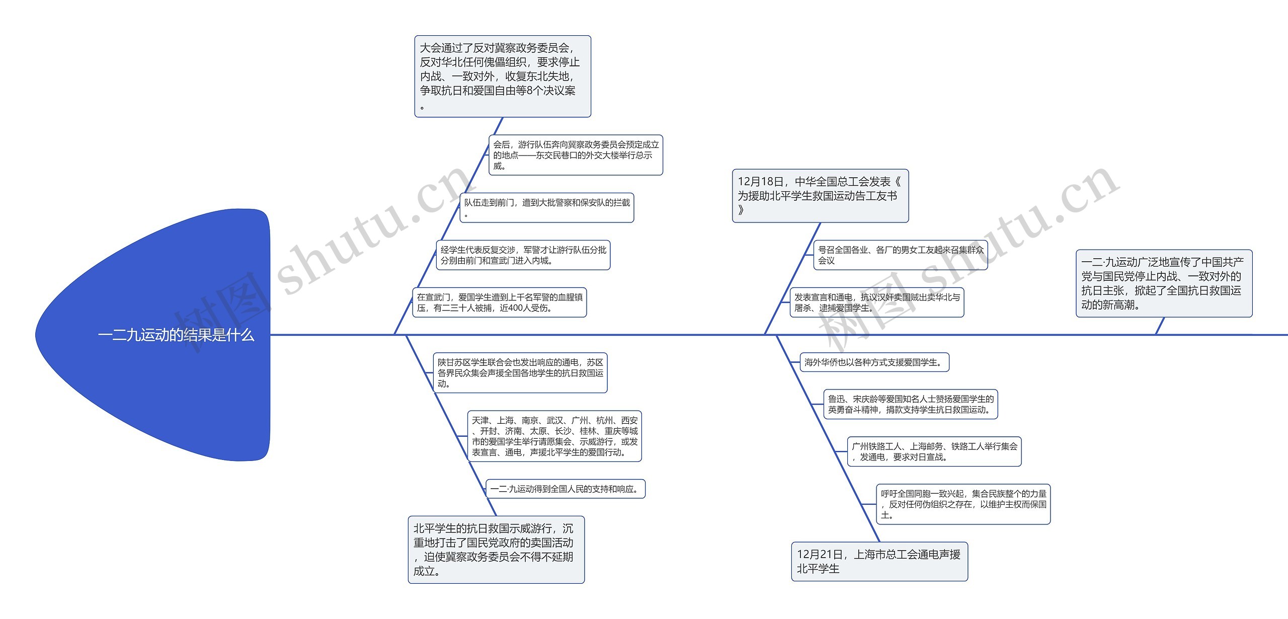 鱼骨图一二九运动的结果是什么