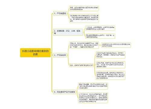 抖音小店影响猜你喜欢的因素思维导图