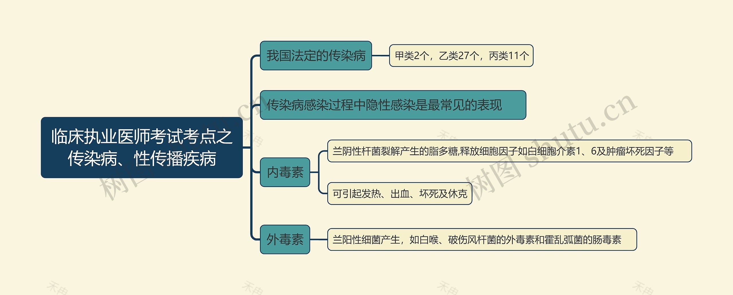 临床执业医师考试考点之传染病、性传播疾病思维导图