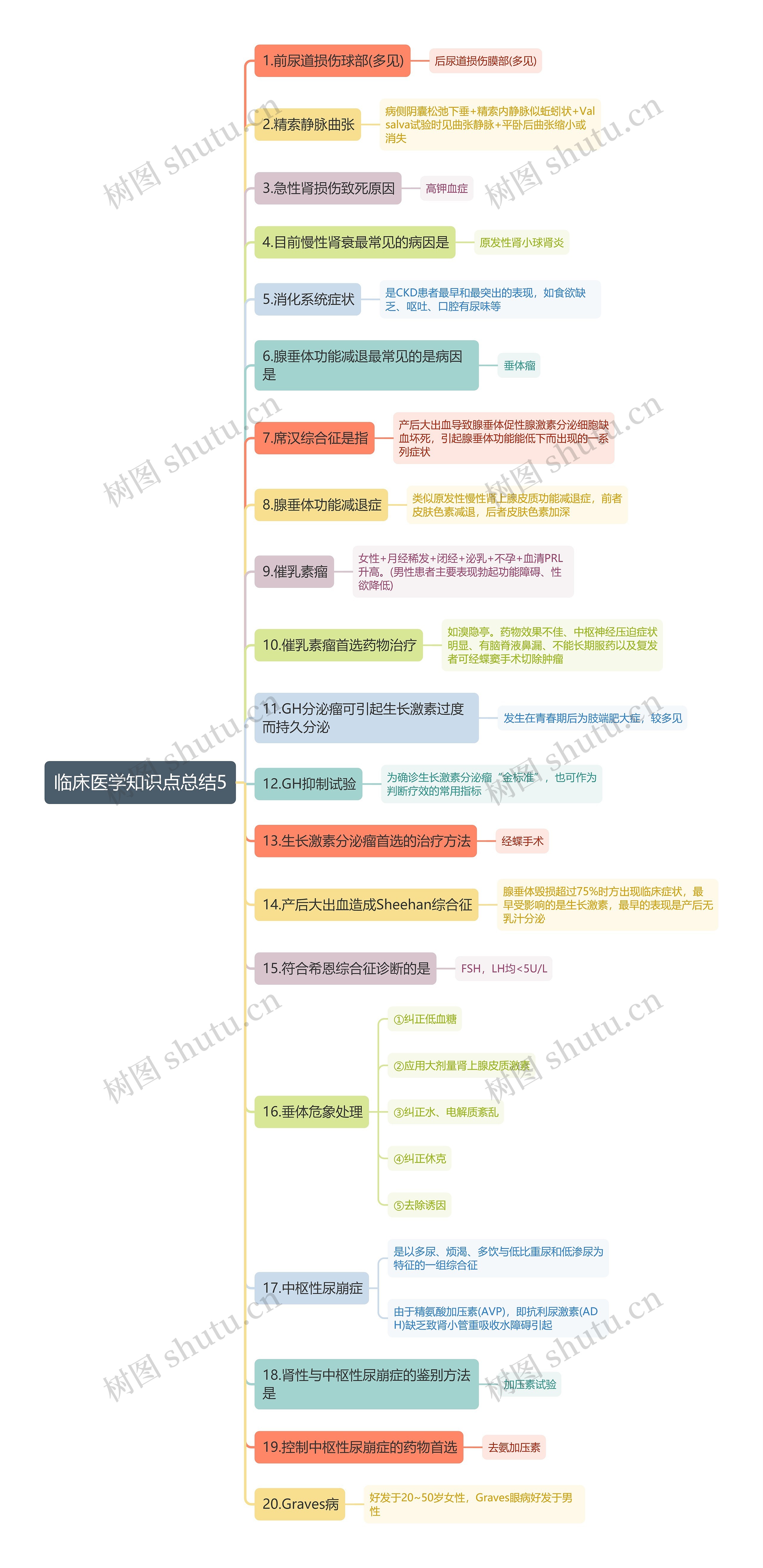 临床医学知识点总结5思维导图