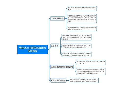 告别水土不服注意身体的作息调养思维导图