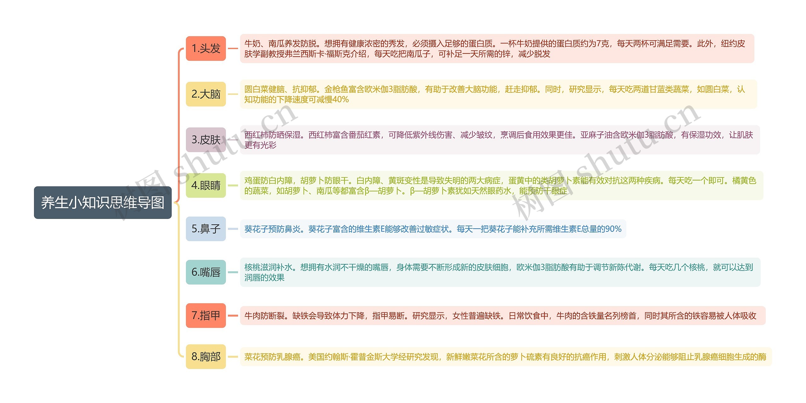 养生小知识思维导图