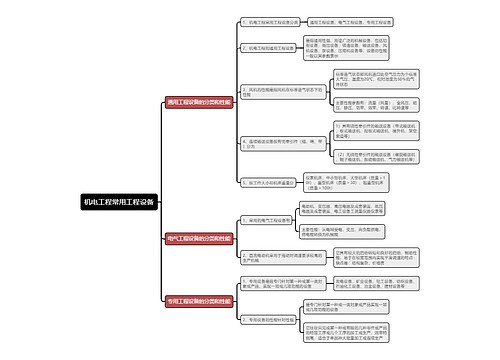 机电工程常用工程设备思维导图