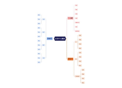 公司个人简历思维导图