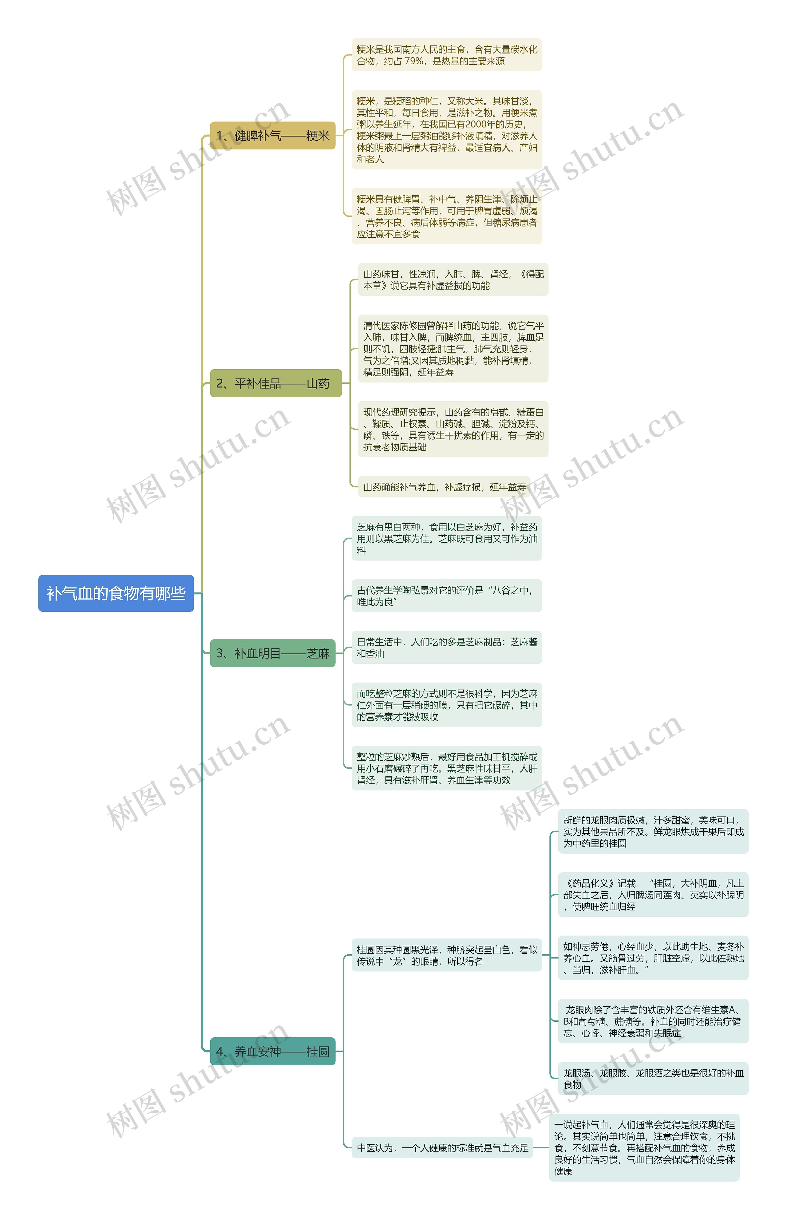 补气血的食物有哪些思维导图